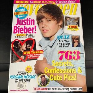 2010 Justin Bieber Seventeen Magazine Collector’s Issue